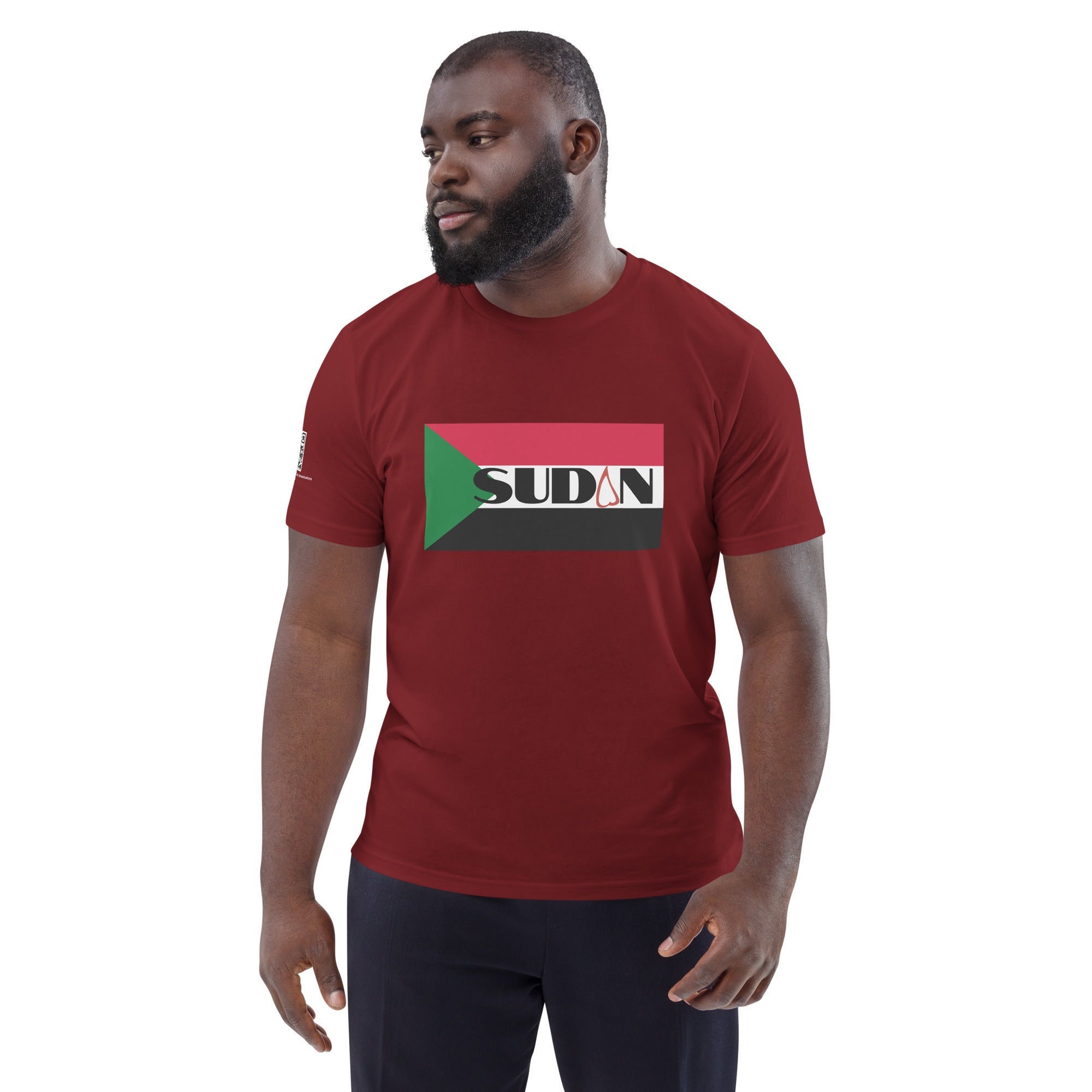 SUDAN QR Relief Unisex organic cotton t-shirt