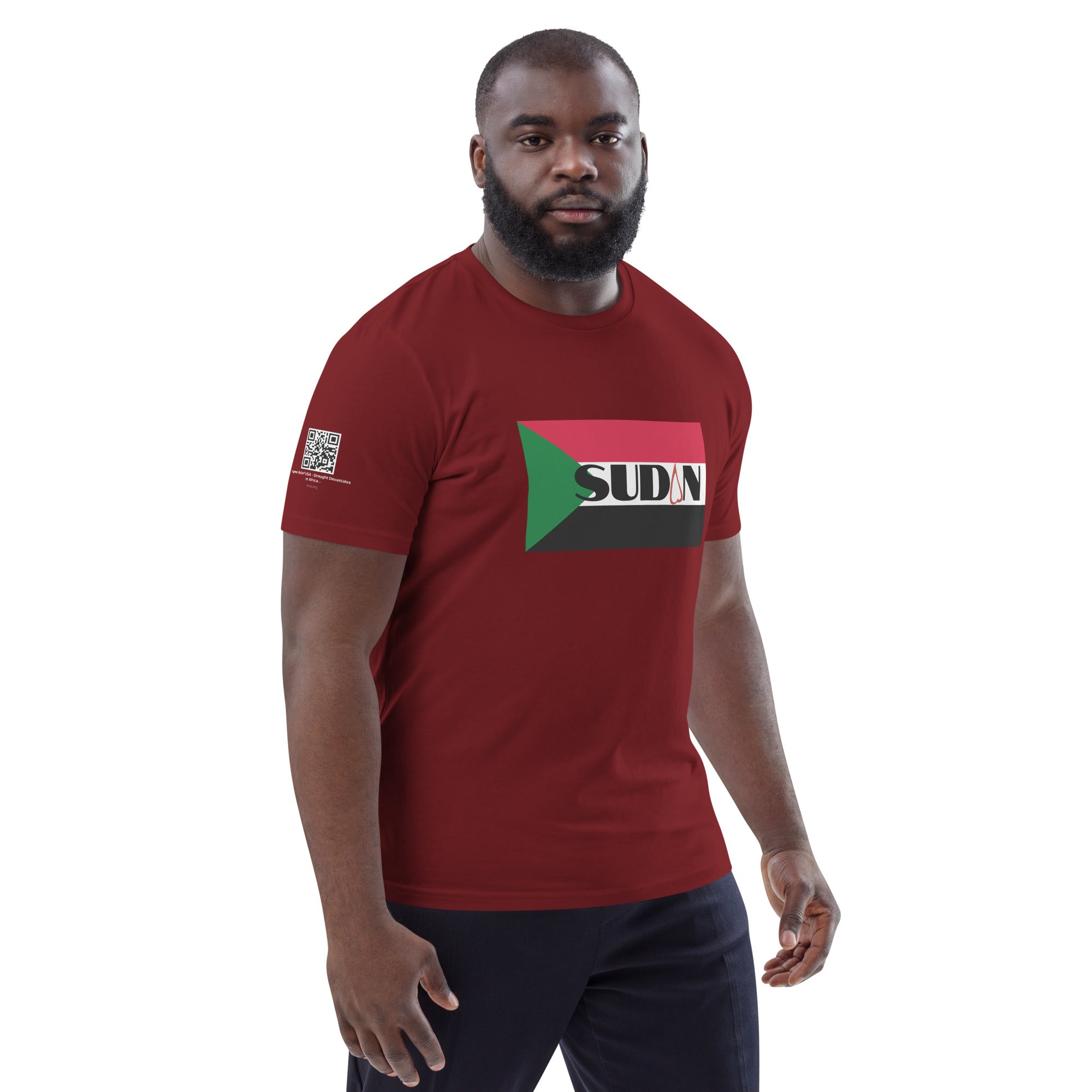 SUDAN QR Relief Unisex organic cotton t-shirt