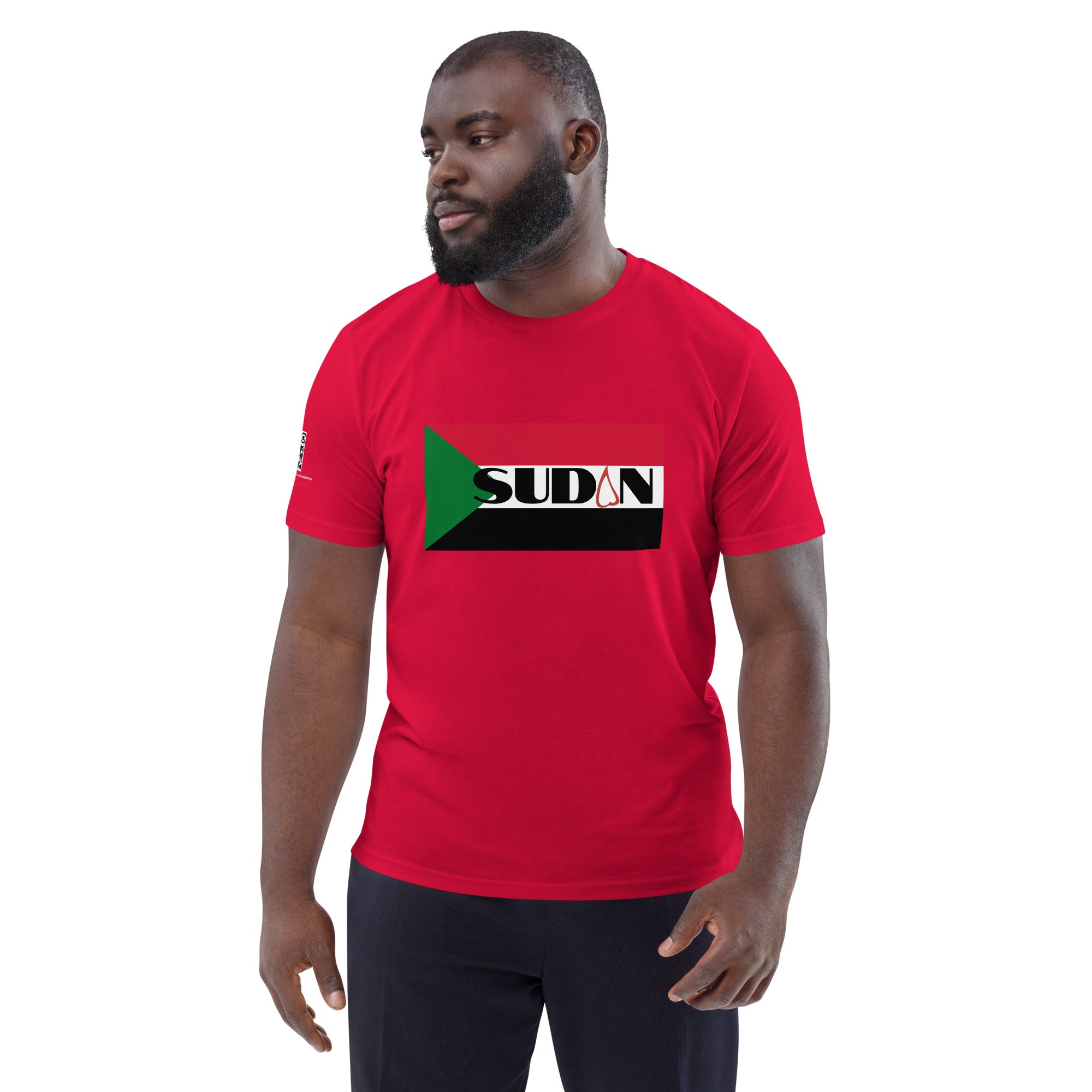 SUDAN QR Relief Unisex organic cotton t-shirt