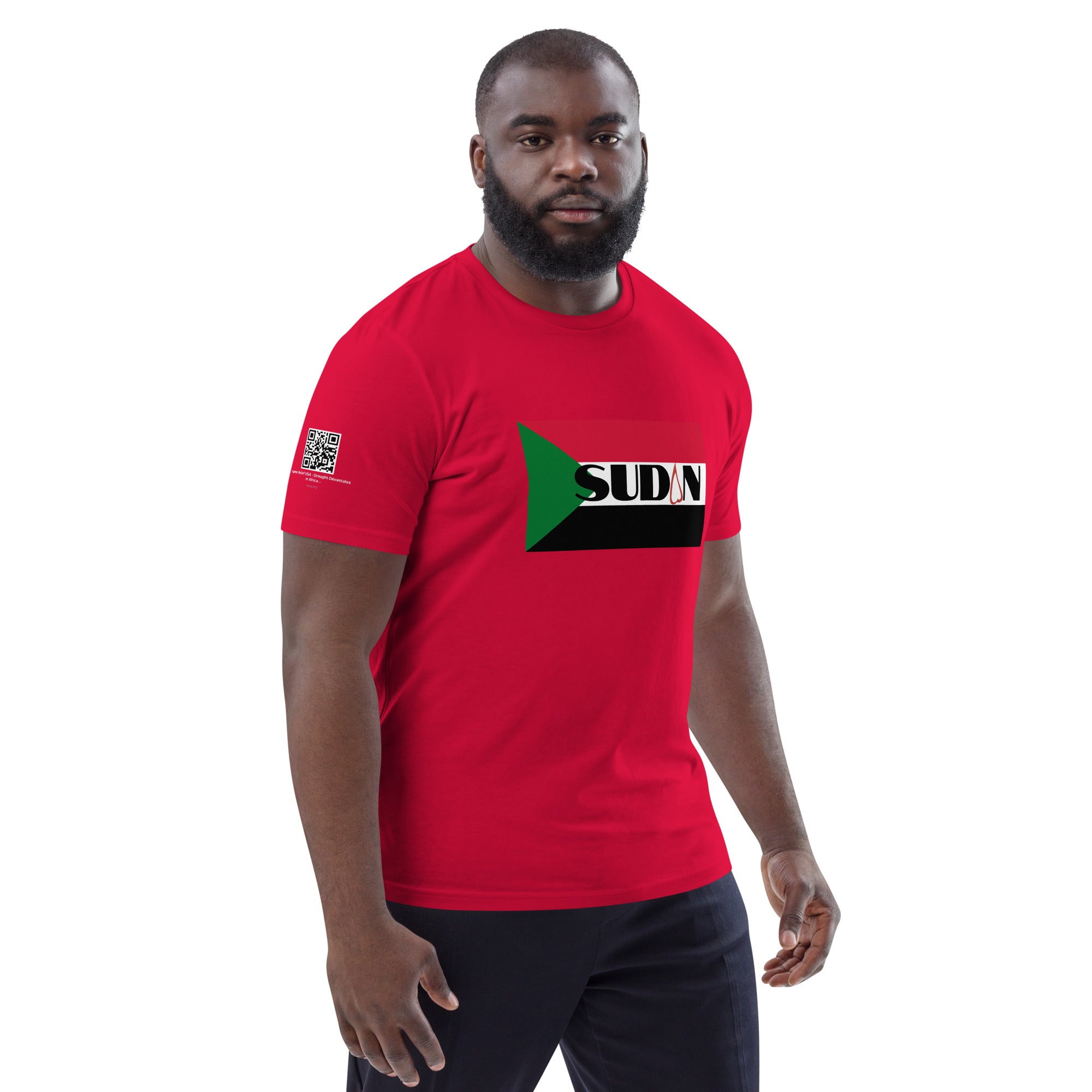 SUDAN QR Relief Unisex organic cotton t-shirt