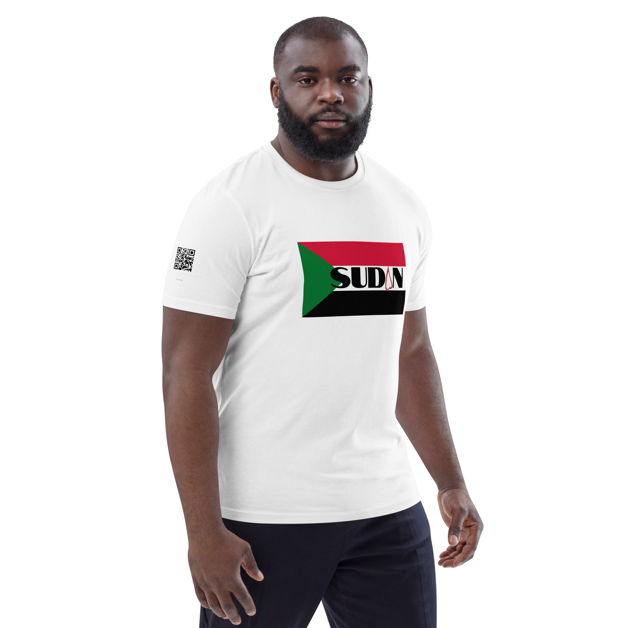 SUDAN QR Relief Unisex organic cotton t-shirt