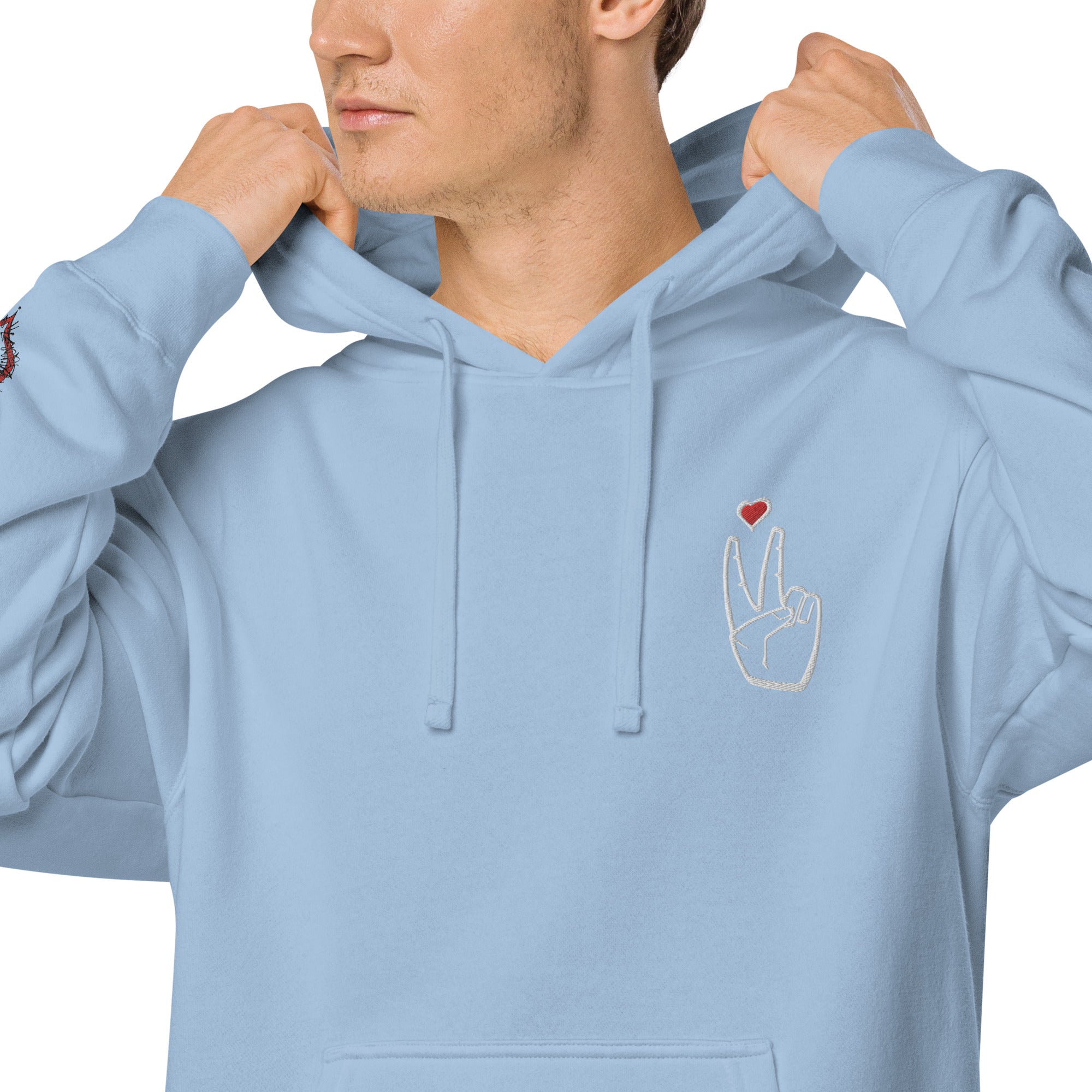 LoveAbove / Protected Heart Unisex pigment-dyed hoodie - *Made 2 Match