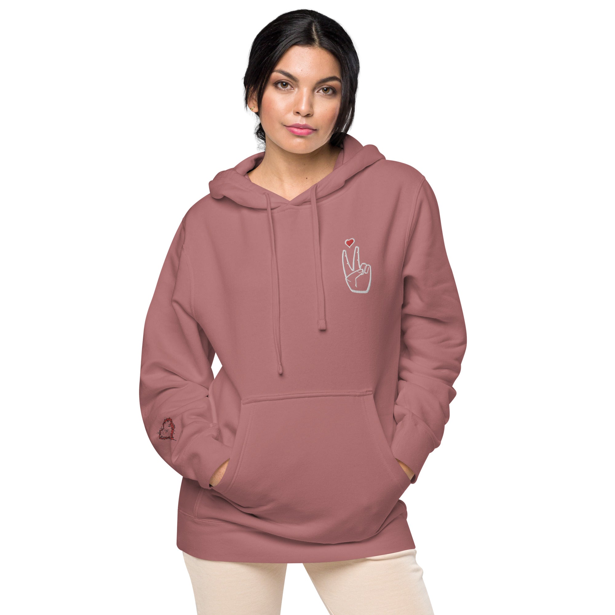 LoveAbove / Protected Heart Unisex pigment-dyed hoodie - *Made 2 Match