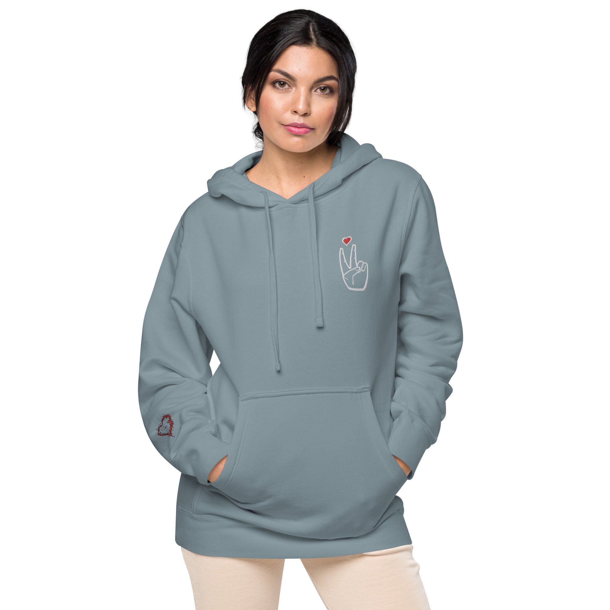 LoveAbove / Protected Heart Unisex pigment-dyed hoodie - *Made 2 Match