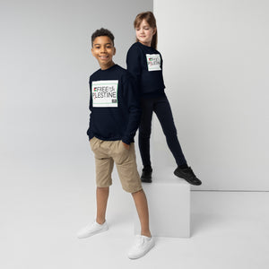 Youth Free Palestine - Relief QR crewneck sweatshirt