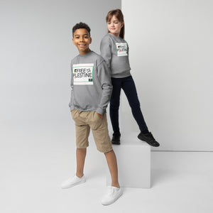 Youth Free Palestine - Relief QR crewneck sweatshirt