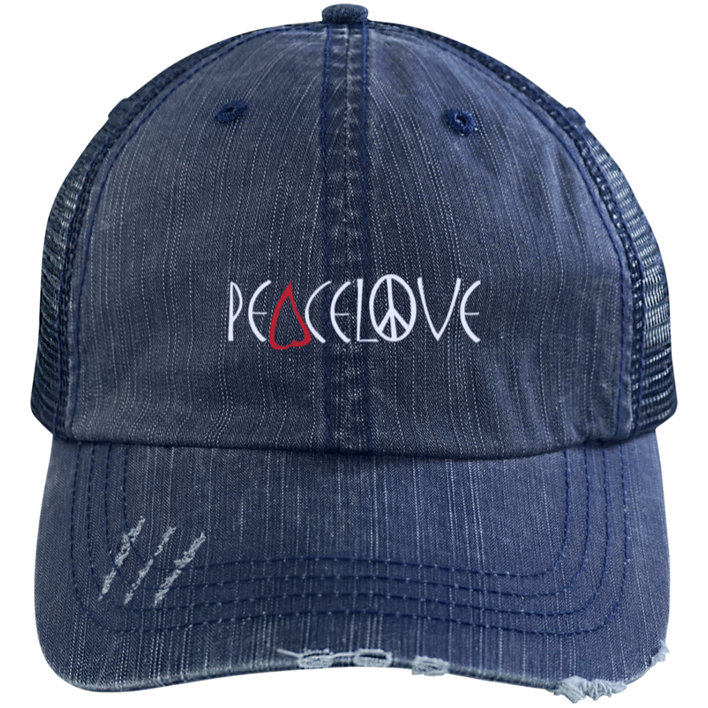 Peacelove Distressed Trucker Cap