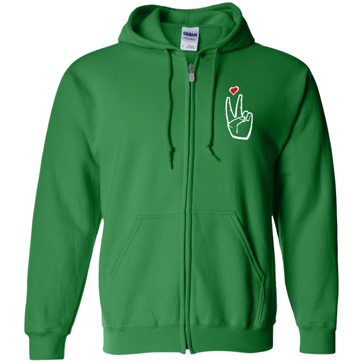 LoveAbove Zip Up Hooded Sweatshirt embroidered