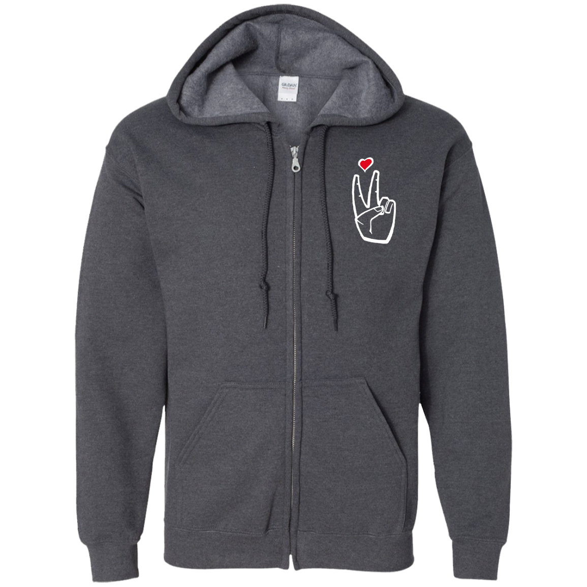 LoveAbove Zip Up Hooded Sweatshirt embroidered