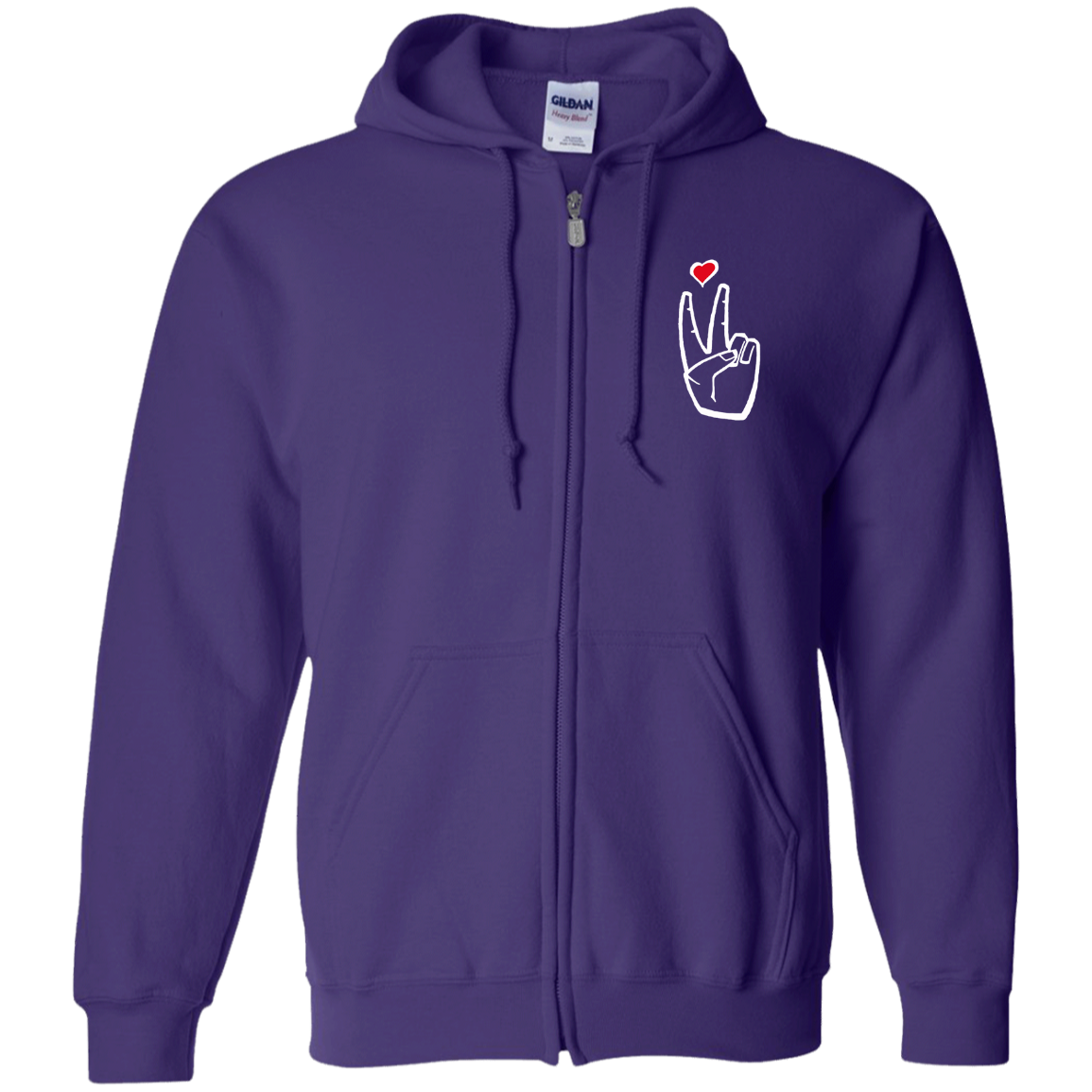 LoveAbove Zip Up Hooded Sweatshirt embroidered