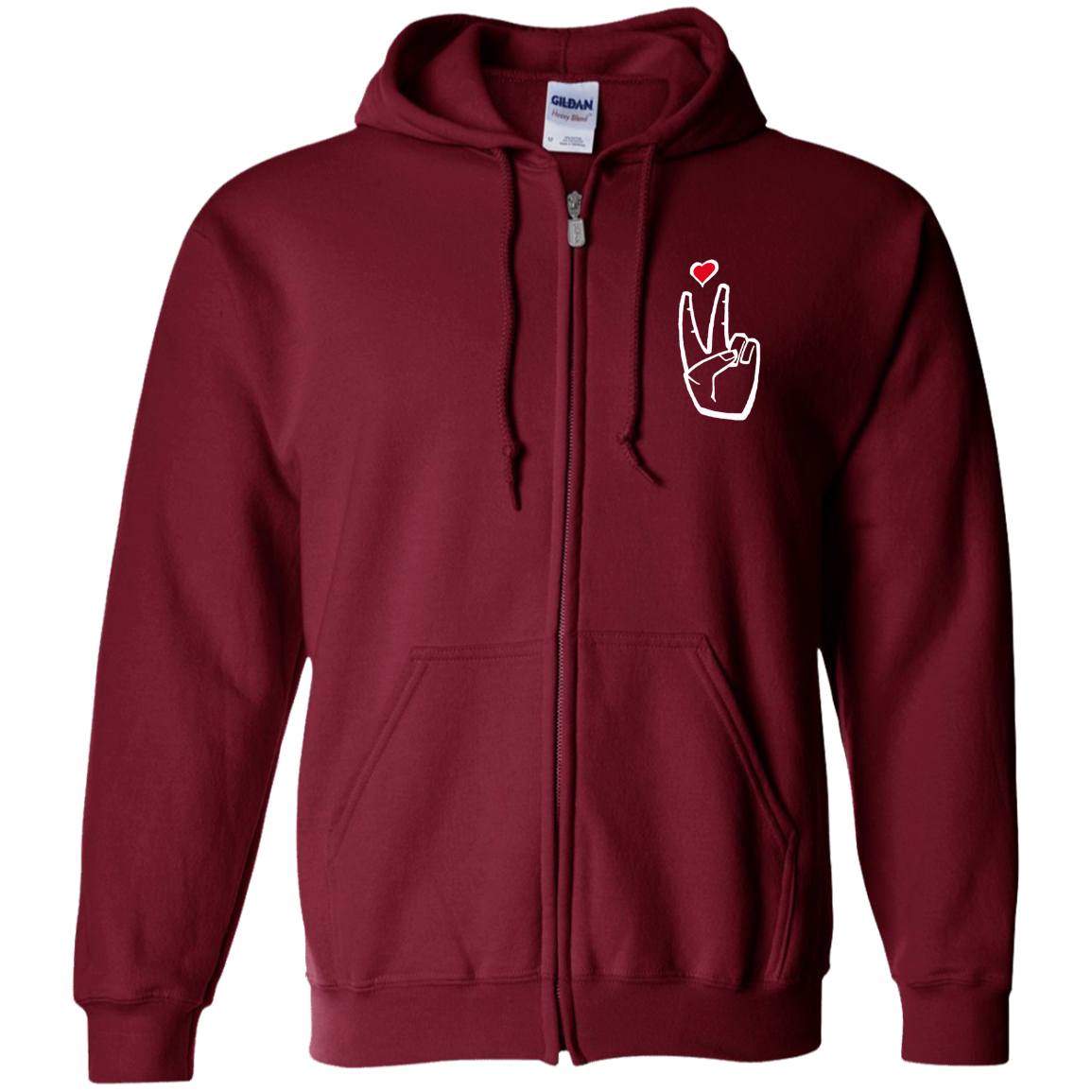 LoveAbove Zip Up Hooded Sweatshirt embroidered