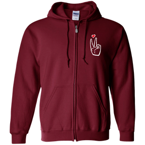 LoveAbove Zip Up Hooded Sweatshirt embroidered