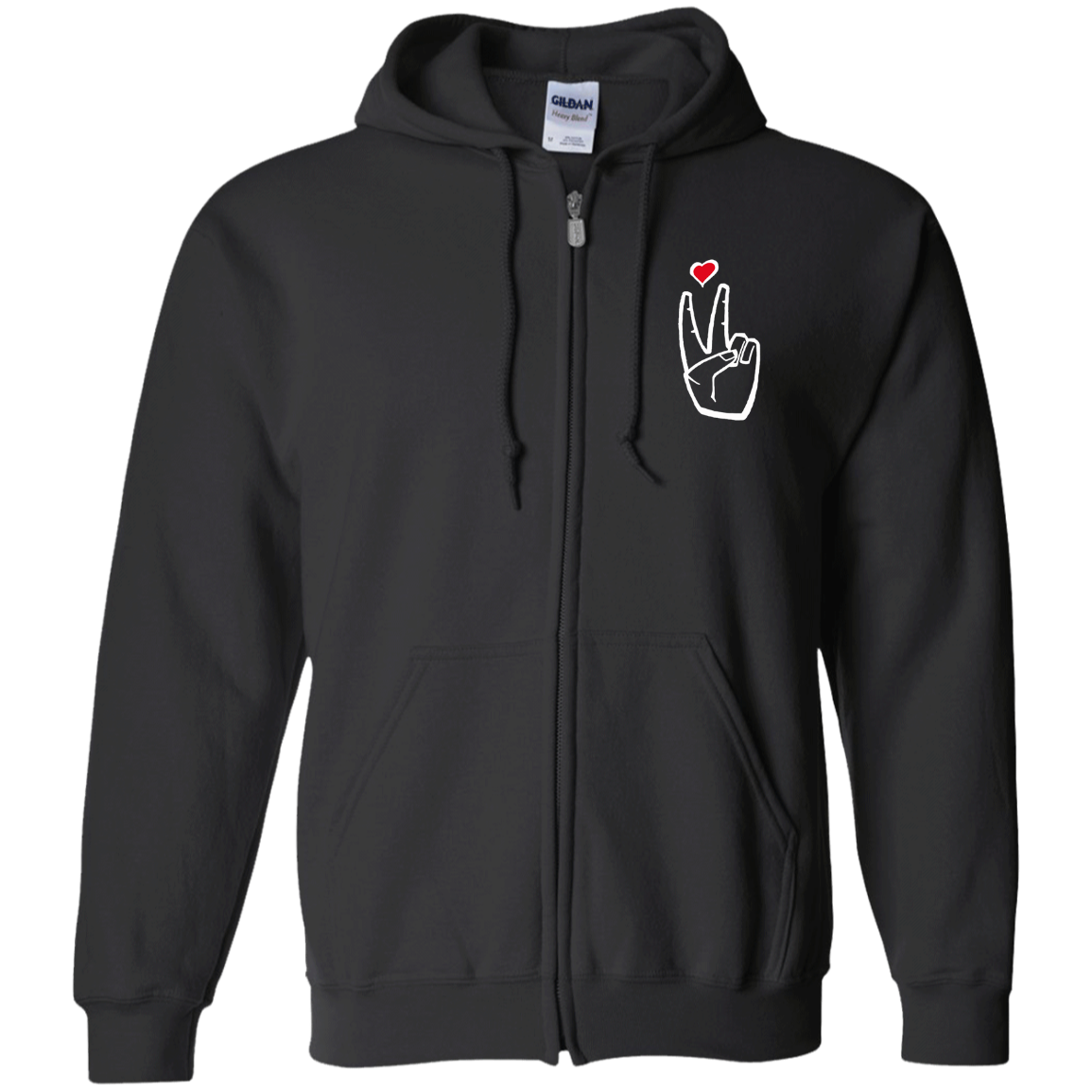 LoveAbove Zip Up Hooded Sweatshirt embroidered