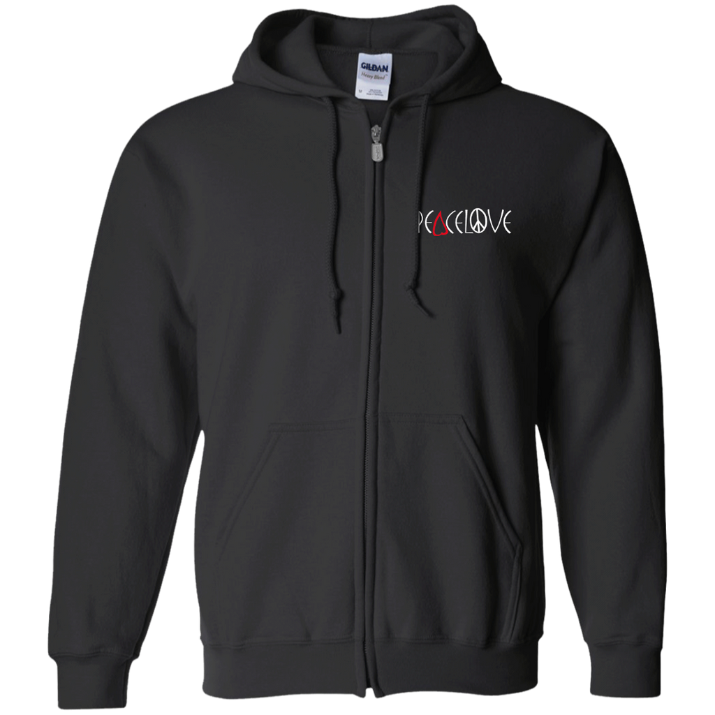 PeaceLove Zip Up Hooded Sweatshirt Embroidered