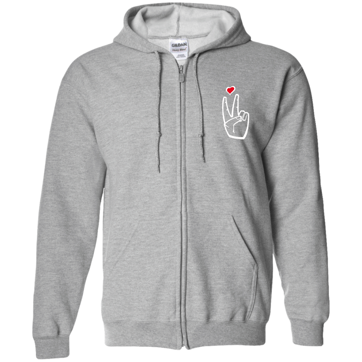 LoveAbove Zip Up Hooded Sweatshirt embroidered