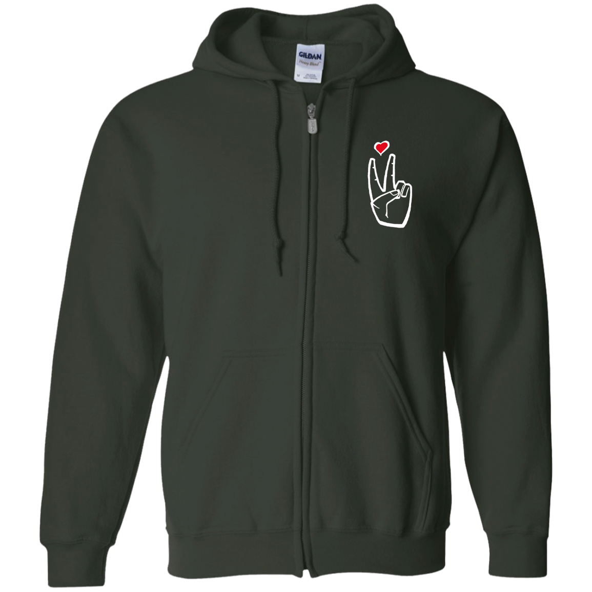 LoveAbove Zip Up Hooded Sweatshirt embroidered