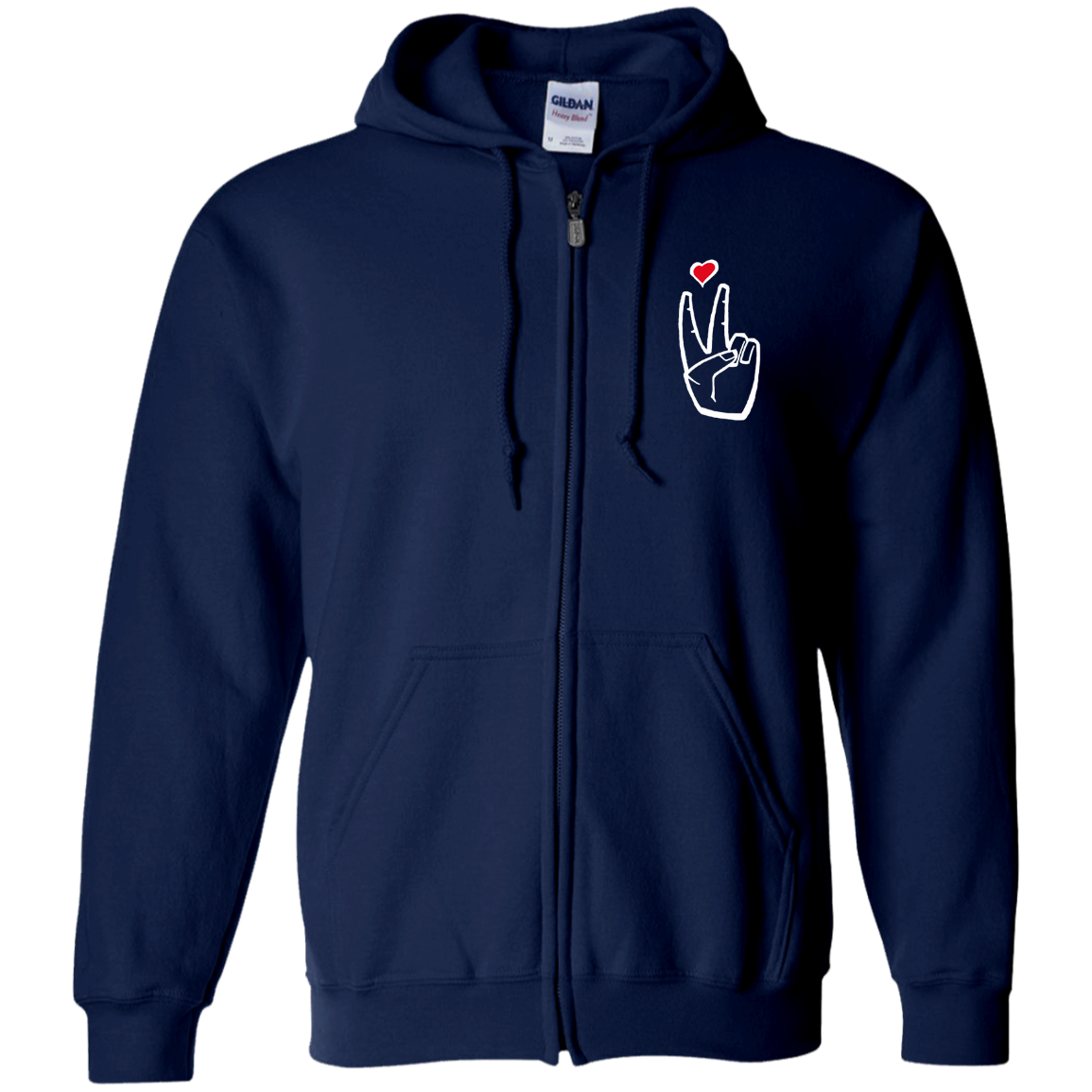 LoveAbove Zip Up Hooded Sweatshirt embroidered