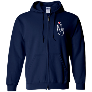 LoveAbove Zip Up Hooded Sweatshirt embroidered