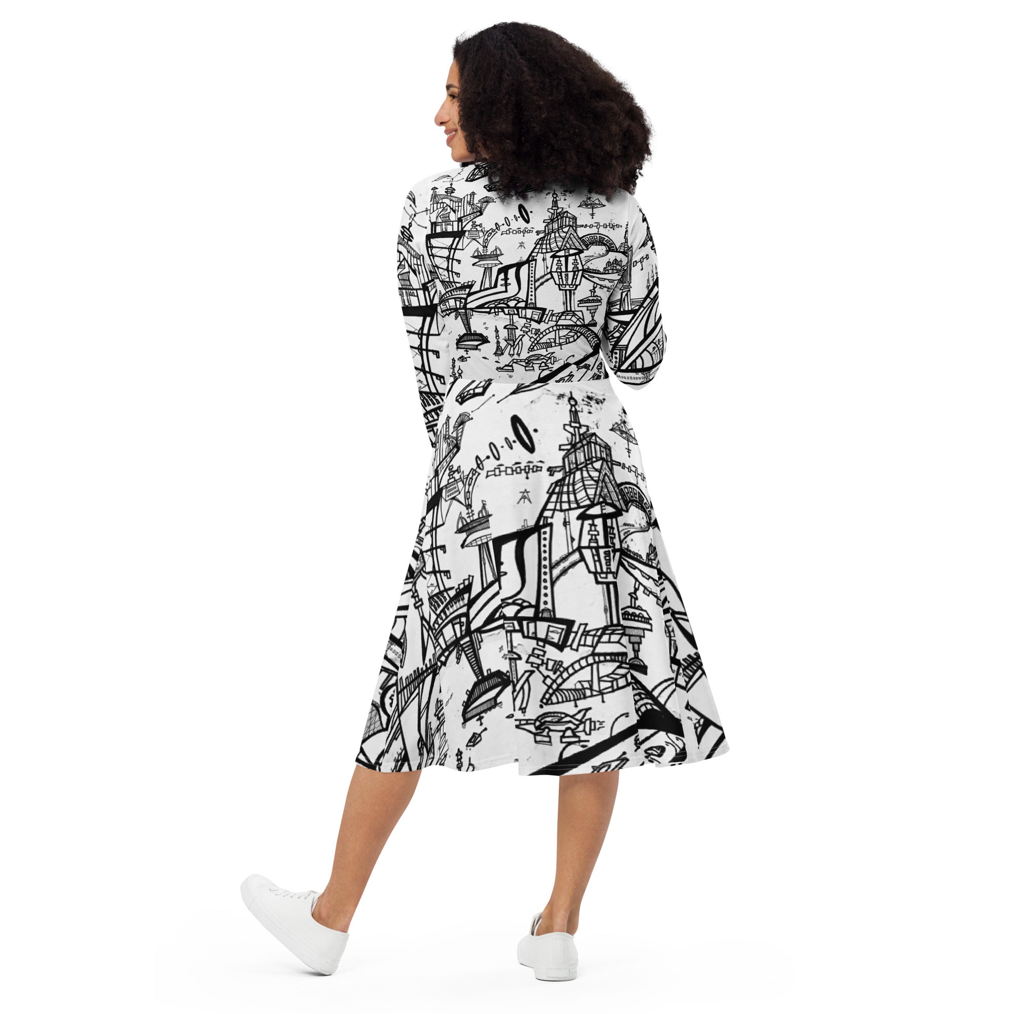 SuperFuture long sleeve midi dress