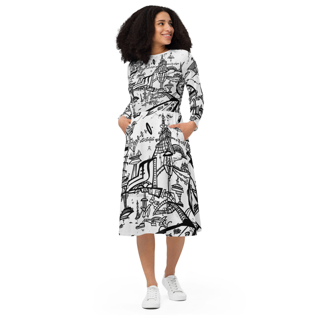 SuperFuture long sleeve midi dress
