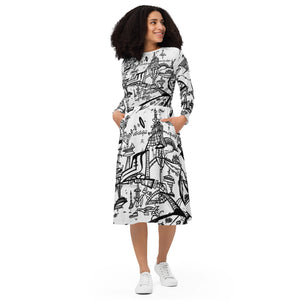 SuperFuture long sleeve midi dress