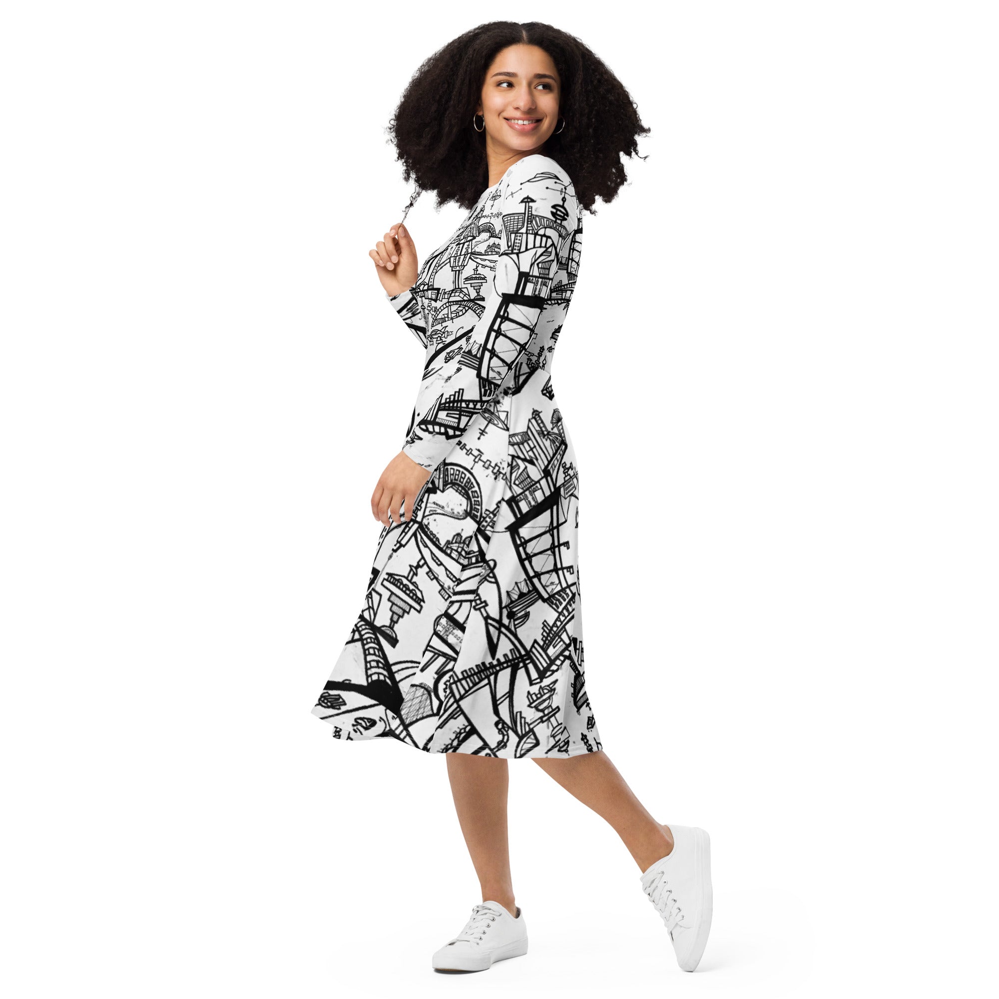 SuperFuture long sleeve midi dress