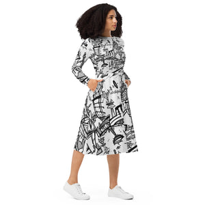SuperFuture long sleeve midi dress